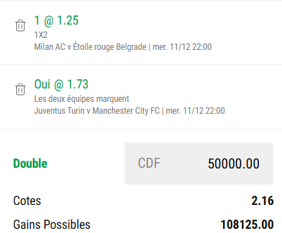 Paris du Jour [11.12] [Champions League:  Cotes 2.02]