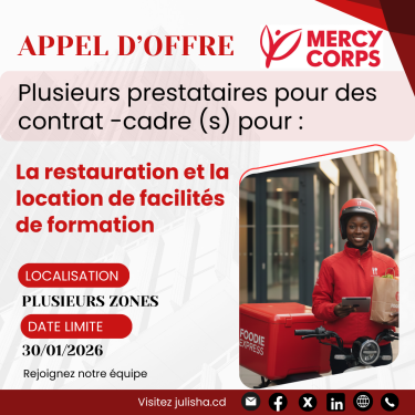 un ou plusieurs prestataires pour des contrat -cadre  (s) pour la restauration et la location de facilités de formation